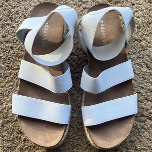 Madden Girl Carly White Espadrille Jute Platform Sandals — Size 9M